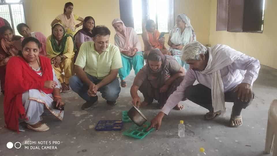 trainee making soap